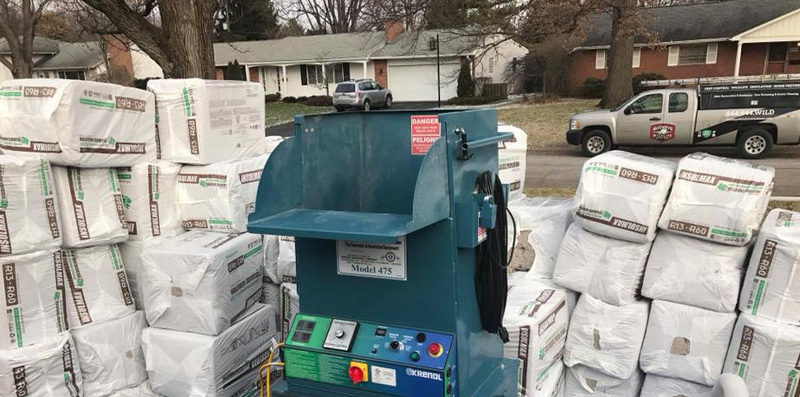 Machines used to blow in insulation by our Buckeye Wildlife Solutions Northwest Toledo Bat Removal Attic Cleanup Sanitation team.